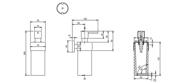 Villeroy&Boch Elements-Tender Seifenspender für Wandmontage, chrom TVA15100700061