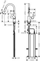 Vorschau: Hansgrohe Focus M41 Küchenarmatur 240 2 Strahlarten sBox 73895000 