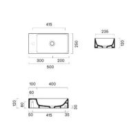Vorschau: Catalano Premium Handwaschbecken, 50x25cm, CATAglaze+