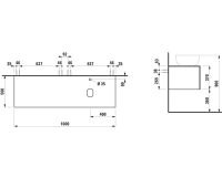 Vorschau: Laufen IL BAGNO ALESSI One Schubladenelement 1600, Ausschnitt rechts mit HL, zu WT H818974