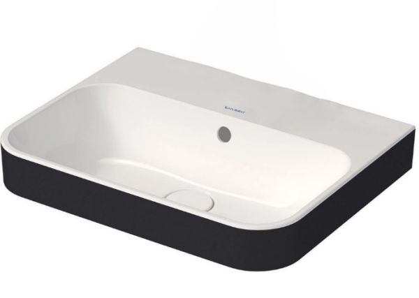 Duravit Happy D.2 Plus Aufsatzbecken 50x40cm, ohne Hahnloch, WonderGliss, weißanthrazit matt