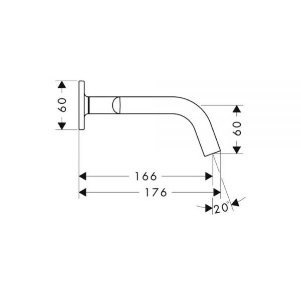 AXOR Citterio M 3-Loch Waschtischarmatur Unterputz für Wandmontage mit Auslauf 166mm