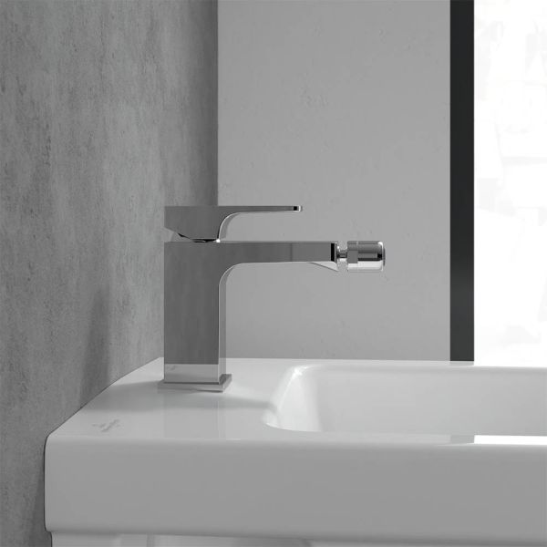 Villeroy&Boch Architectura Square Einhebel-Bidetarmatur mit Ablaufgarnitur