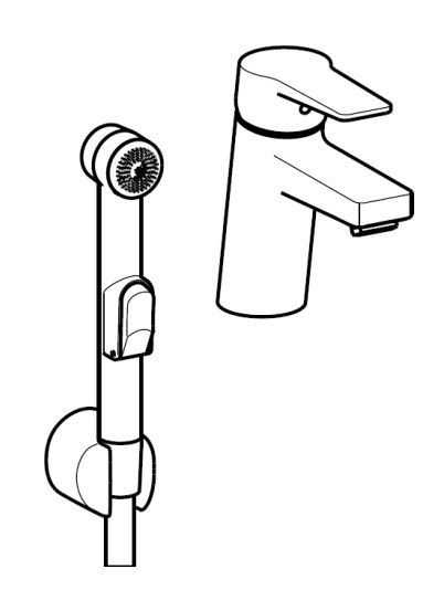 Hansa Hansatwist Waschtischarmatur mit Funktionsbrause, Vollhebel, chrom