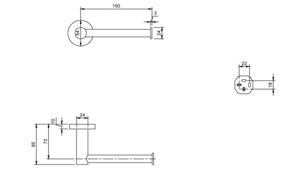 Villeroy&Boch Elements-Tender Toilettenpapierhalter ohne Deckel, chrom TVA15101400061