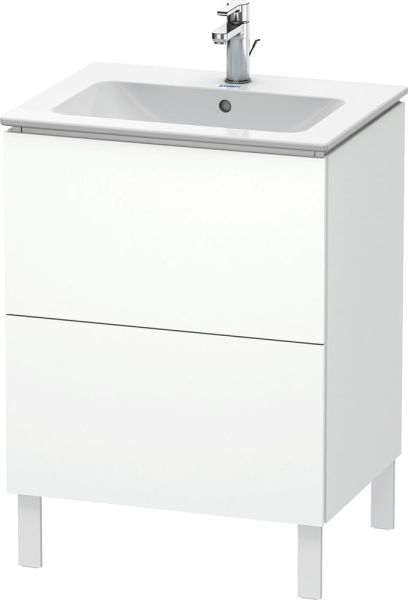 Duravit L-Cube Waschtischunterschrank bodenstehend 62x48cm mit 2 Schubladen für ME by Starck 233663 weiß mattLC662501818