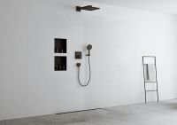 Vorschau: Hansgrohe RainDrain Match Fertigset Duschrinne 100cm höhenverstell. Rahmen, befliesbar, schwarz matt