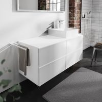 Vorschau: Hansgrohe Xevolos E Unterschrank 137cm für Aufsatzwaschtisch rechts mit Konsole, 4 Schubkästen