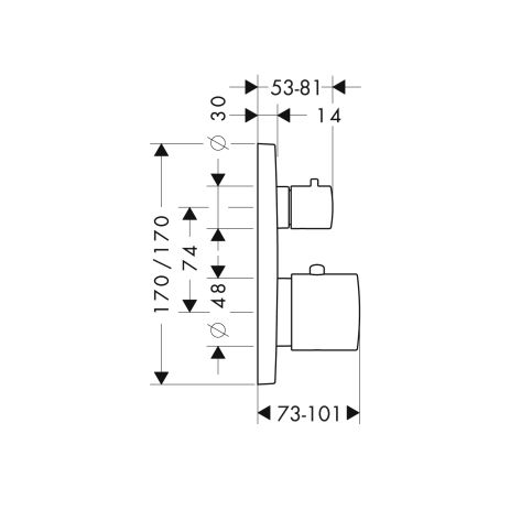 Axor Citterio M Thermostatbatterie mit Absperr-/Umstellventil