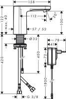 Vorschau: Hansgrohe Vernis Blend Elektronik-Waschtischarmatur, Temperaturvoreinst., Netzanschluss 230 V, chrom