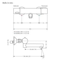 Vorschau: WimTec ECOSAN W6 Berührungslose Thermostat-Zweipunkt-Wandarmatur, Batteriebetrieb, chrom