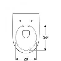 Vorschau: Geberit Renova Comfort Wand-WC Tiefspüler, erhöht, geschlossene Form, Rimfree