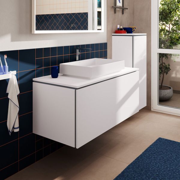 hansgrohe Xilesa E Konsole 118x55cm für Aufsatzwaschtisch mittig ohne Hahnloch