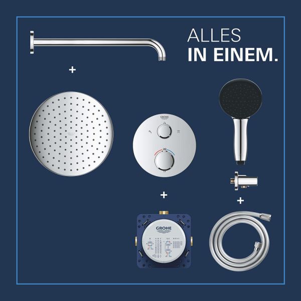 Grohe Precision Unterputz-Duschsystem, mit Thermostat, rund, chrom 34883000