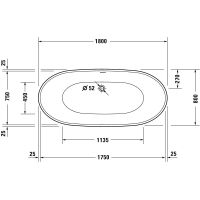 Vorschau: Duravit DuraVato freistehende ovale Badewanne 180x80cm, weiß 700569000000000