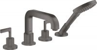 Vorschau: Axor Citterio 4-Loch Fliesenrandarmatur mit Hebelgriffen und Rosetten brushed black chrome 39454340