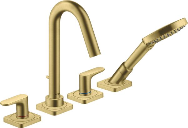 Axor Citterio M 4-Loch Wannenrandarmatur mit Hebelgriffen und Rosetten