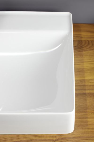 Duravit DuraSquare Handwaschbecken 45x35cm, ohne Hahnloch, ohne Überlauf, WonderGliss, weiß