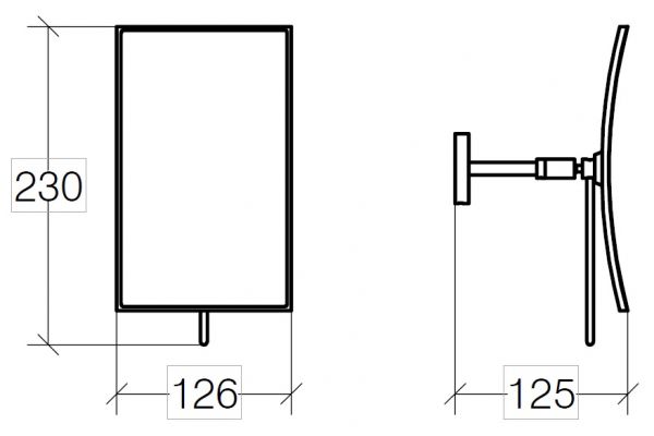 lineabeta MEVEDO Kosmetikspiegel 3-fach Vergrößerung Wandmodell 12,6x23cm, chrom