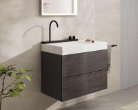 Vorschau: hansgrohe Avalegra AquaUnit Waschbecken 78x48cm mit Ablage, Armatur in schwarz matt 22473670