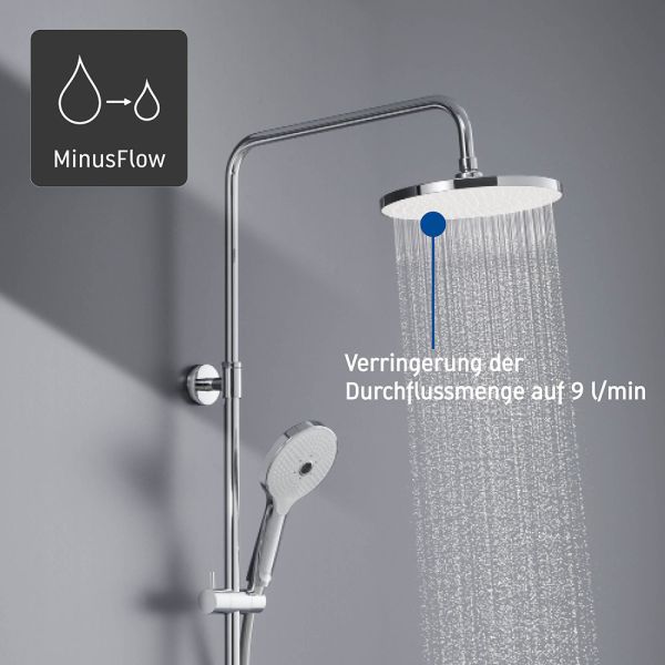 Duravit Shower System/Duschsystem MinusFlow mit Brausethermostat, chrom