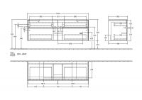 Vorschau: Villeroy&Boch Collaro Waschtischunterschrank 160cm für Aufsatzwaschtisch 4A338G, 4 Auszüge