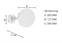 Vorschau: Smedbo Outline runder Kosmetikspiegel mit LED- Beleuchtung Dual Light, Direktanschluss, chrom