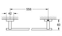 Vorschau: Grohe Essentials Cube Badetuchhalter 56cm