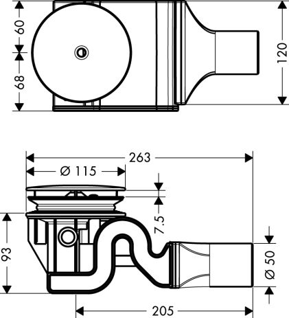 Hansgrohe Komplettset mit Raindrain '90 XXL Ablaufgarnitur, chrom