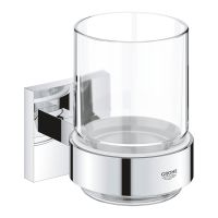 Vorschau: Grohe QuickFix Start Cube Glas mit Halter, zum Kleben oder Bohren, chrom 41097000 