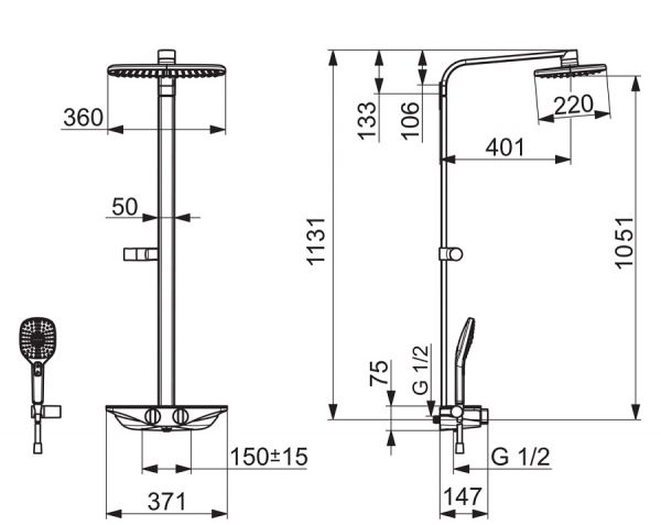 Hansa Hansaemotion Duschsystem Brause-Thermostat-Batterie, weiß/chrom