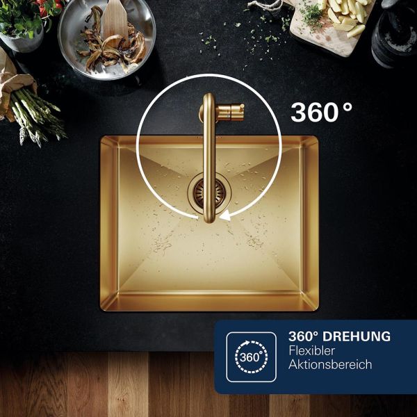 Grohe QuickFix Start Küchenarmatur mit Ausziehbrause, cool sunrise gebürstet
