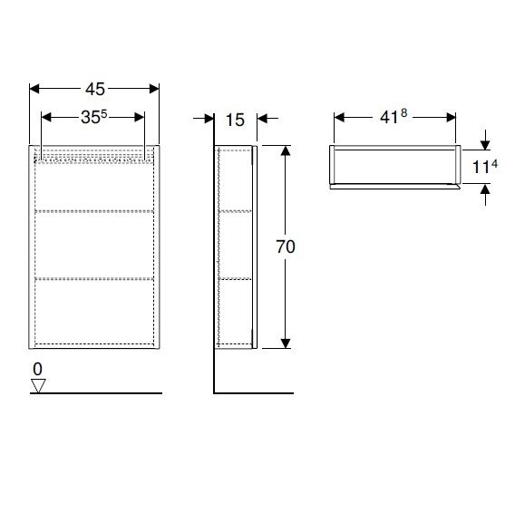 Geberit iCon Hängeschrank mit 1 Tür, rechteckig, Breite 45cm_2