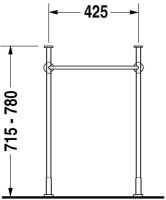 Vorschau: Duravit Vero Metallkonsole bodenstehendWandmontage zu Waschtisch 045450, chrom 0030651000