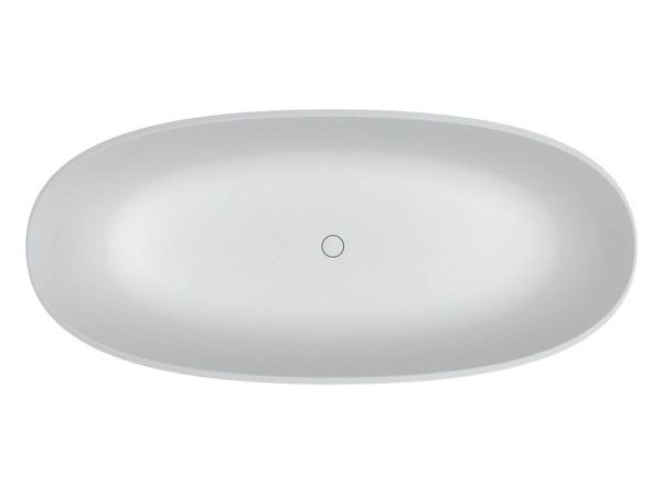 RIHO Solid Surface Oval freistehende Badewanne 160x72cm, weiß seidenmatt