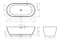 Vorschau: RIHO Solid Surface Bilbao freistehende Badewanne 170x80x55,5cm, weiß seidenmatt