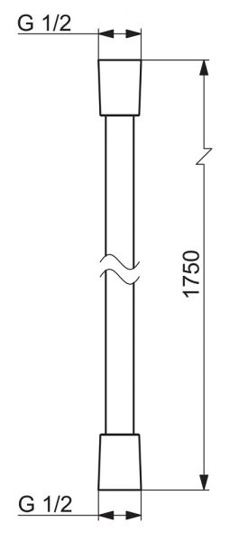 Hansa Brauseschlauch 1,75m, chrom