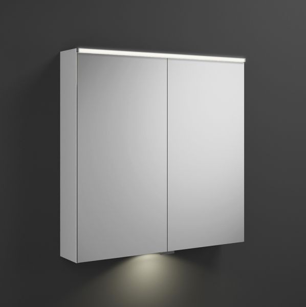 Burgbad Eqio Spiegelschrank mit horizontaler LED-Beleuchtung, Waschtischbeleuchtung, weiß hochglanz SPGT080F2009 