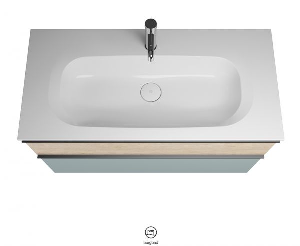 Burgbad Fiumo Waschtisch 102cm mit Unterschrank mit Plisséefront