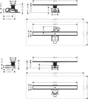 Vorschau: Hansgrohe RainDrain Allround Komplettset Duschrinne 80cm für Standard-/flache Installation 56187800