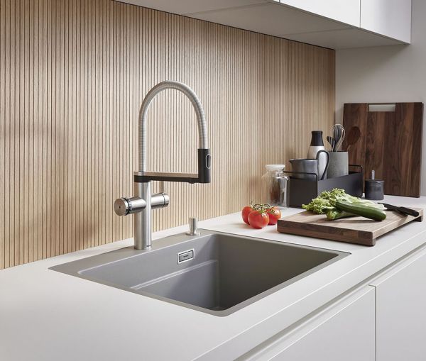 Blanco Choice Icona Kochendwasser-Küchenarmatur mit Filter- & Soda-Funktion edelstahl gebürstet 527656