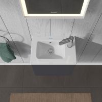 Duravit ME by Starck Handwaschbecken rechteckig 43x30cm, mit Überlauf, ohne Wondergliss, weiß 0723430000