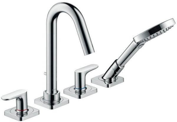 Axor Citterio M 4-Loch Wannenrandarmatur mit Hebelgriffen und Rosetten, chrom 34444000 