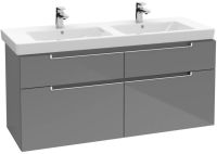 Vorschau: Villeroy&Boch Subway 2.0 Schrank-Doppelwaschtisch 130x47cm, mit 2 Hahnlöchern 7175D001