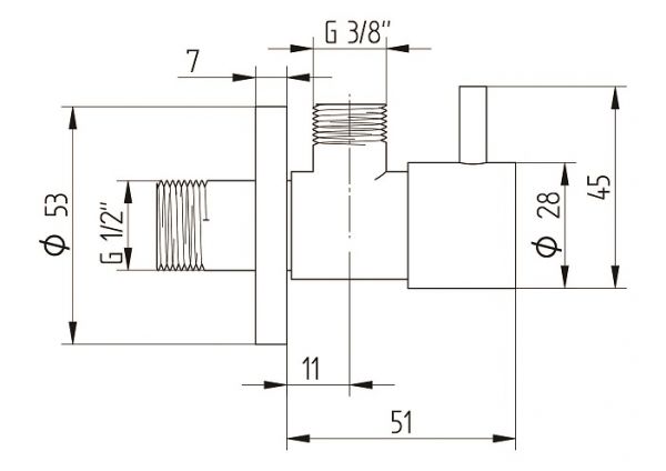 Avenarius Design-Eckventil rund 1/2", chrom