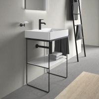 Vorschau: Duravit Dura Square Metallkonsole bodenstehend/Wandmontage zu Waschtisch 235360, schwarz matt 0031014600