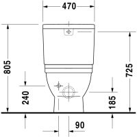 Vorschau: Duravit Starck 3 Stand-WC für Kombination, Tiefspüler 42x74cm, WonderGliss, weiß