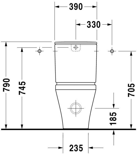 Duravit DuraStyle Stand-WC für Kombination, Tiefspüler 37x70cm, WonderGliss, weiß