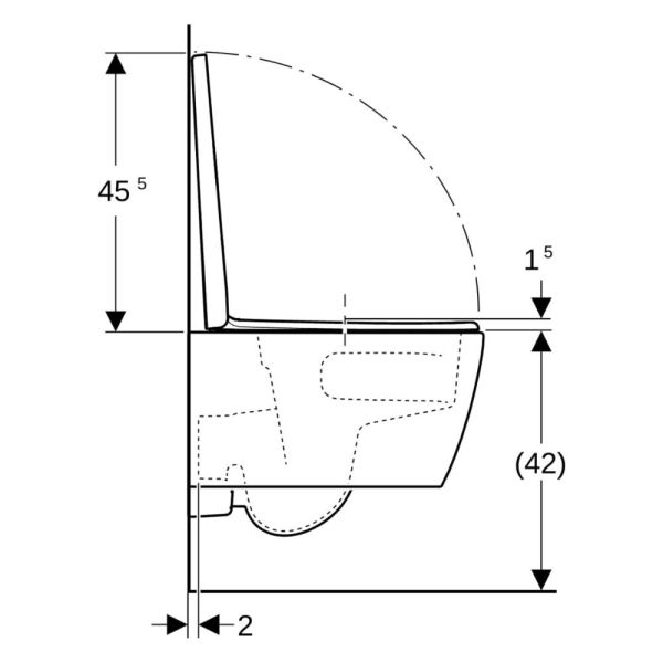 Geberit iCon Set Wand-WC Tiefspüler mit WC-Sitz, verkürzt, TurboFlush, weiß