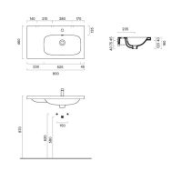 Vorschau: Catalano Alvea Waschtisch Becken rechts, Ablage links, 80x46cm, weiß CataGlaze+